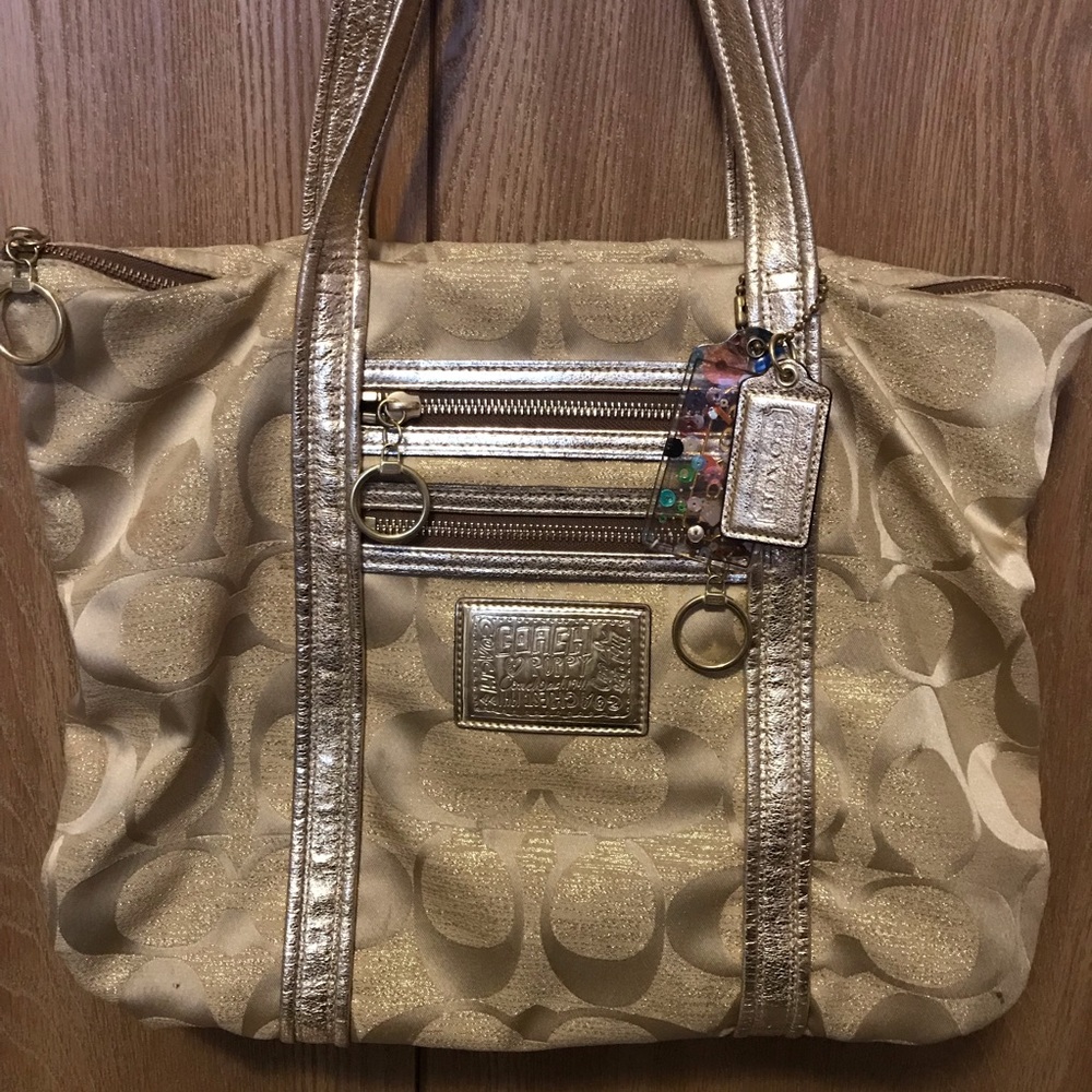 Gold Coach Handbag